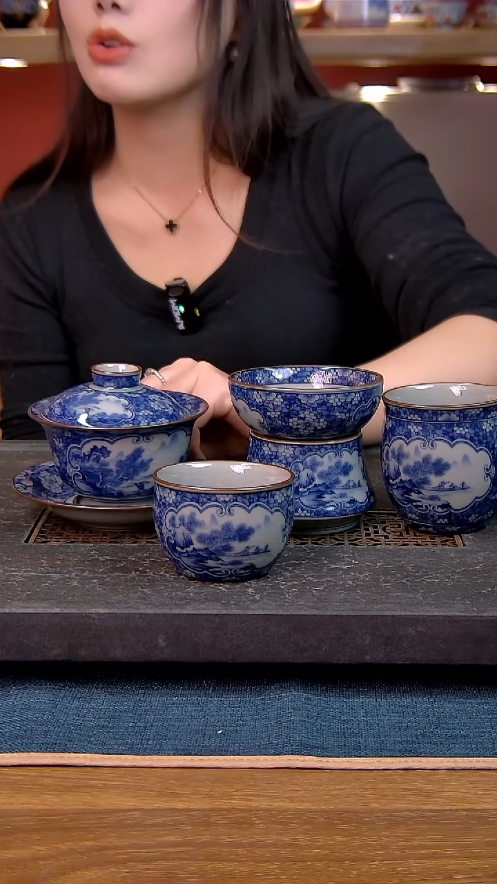 简装家用款4件套 老陶泥开片纹陶瓷茶具