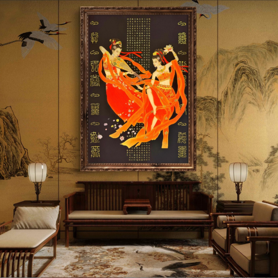 许婷婷展览代表作品----《敦煌舞乐飞天》