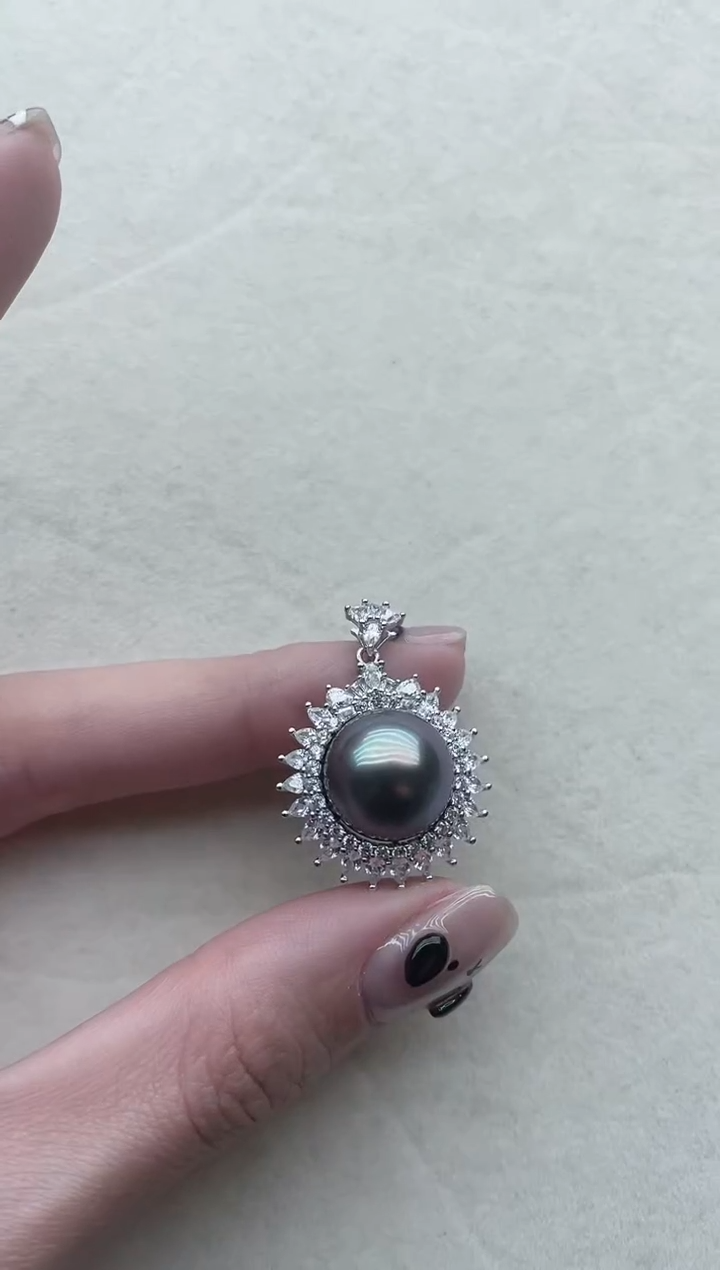 【闪购商品】海水珍珠吊坠银S925镶嵌90