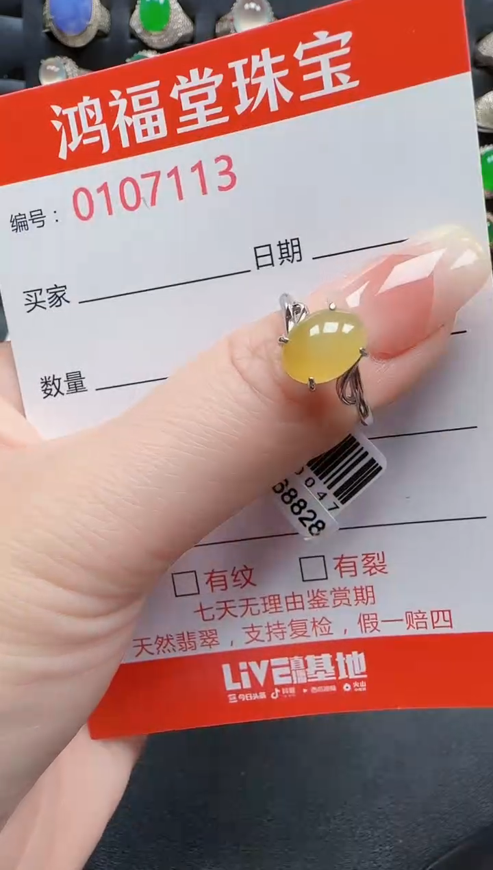 【闪购商品】翡翠戒指银S925镶嵌7113