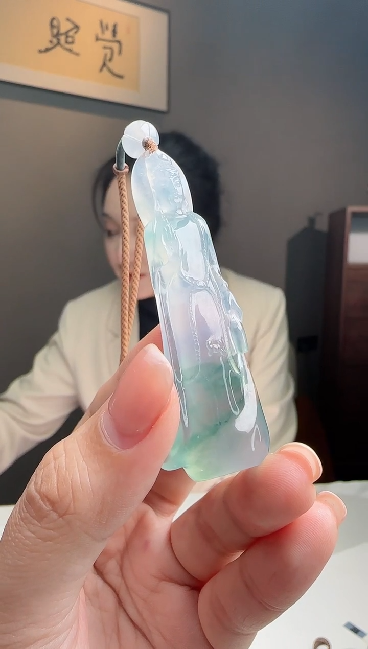 未镶嵌挂件翡翠自在观音