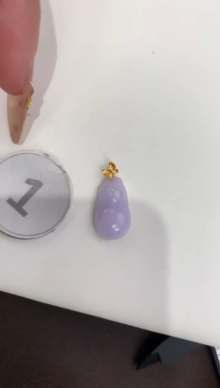 颈饰18K金镶嵌翡翠天然缅甸a货翡翠