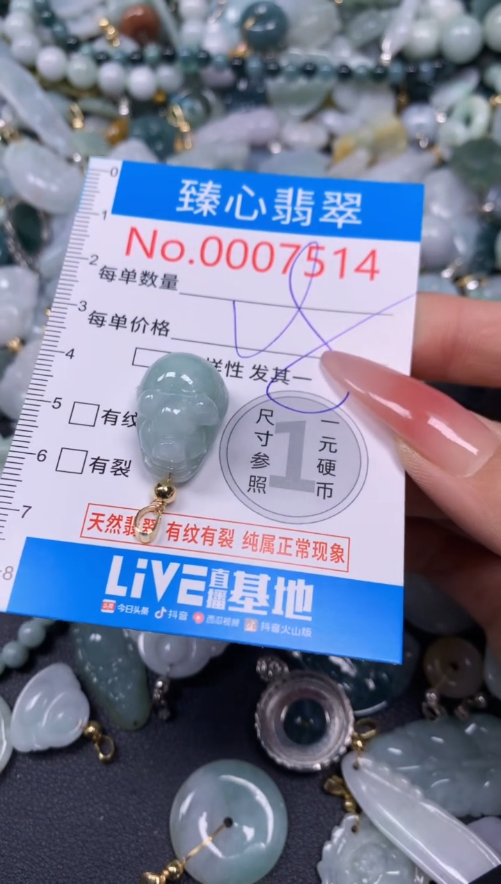 【闪购商品】翡翠颈饰未镶嵌含绳0007514