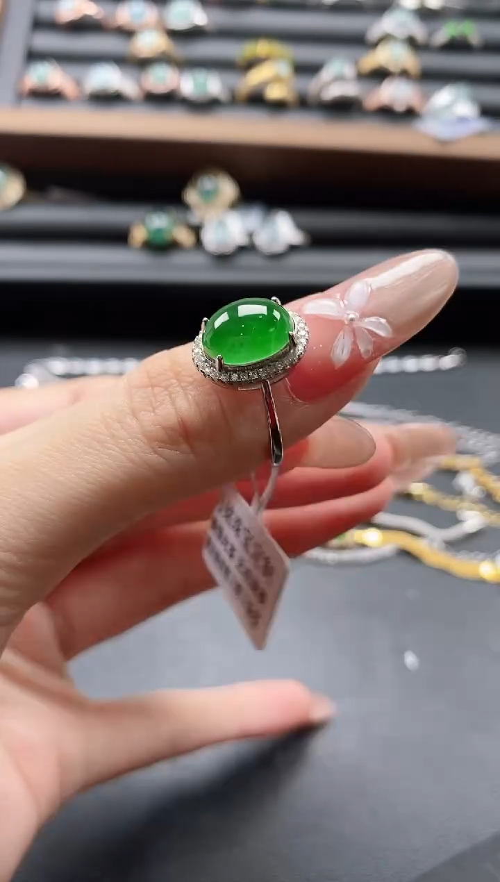 【闪购商品】翡翠戒指银S925镶嵌51151
