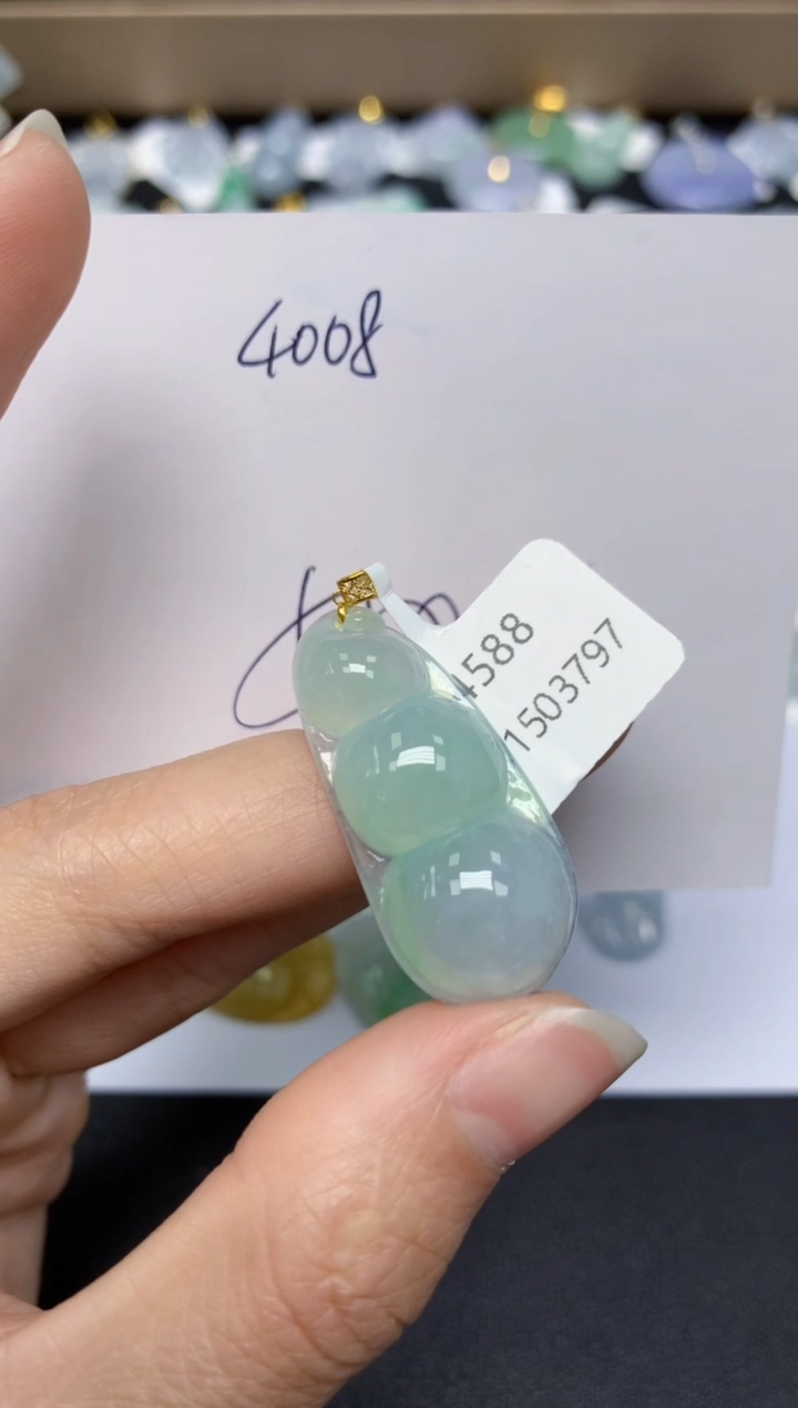 【闪购商品】翡翠颈饰18K金镶嵌 天然翡翠A货