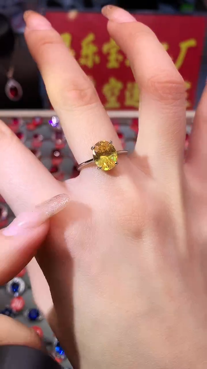 【闪购商品】透辉石戒指银S925镶嵌1111