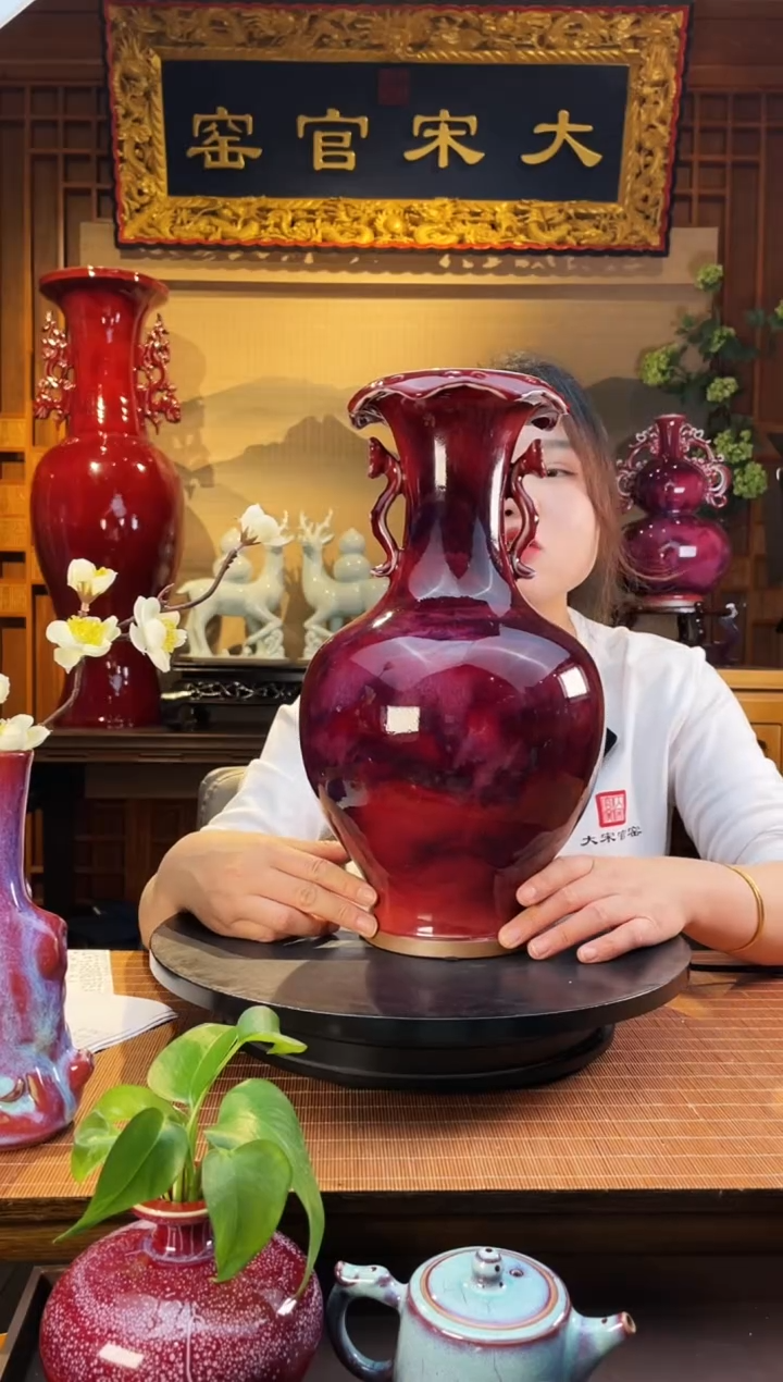 摆件大宋官窑【荷口如意瓶】连连好运