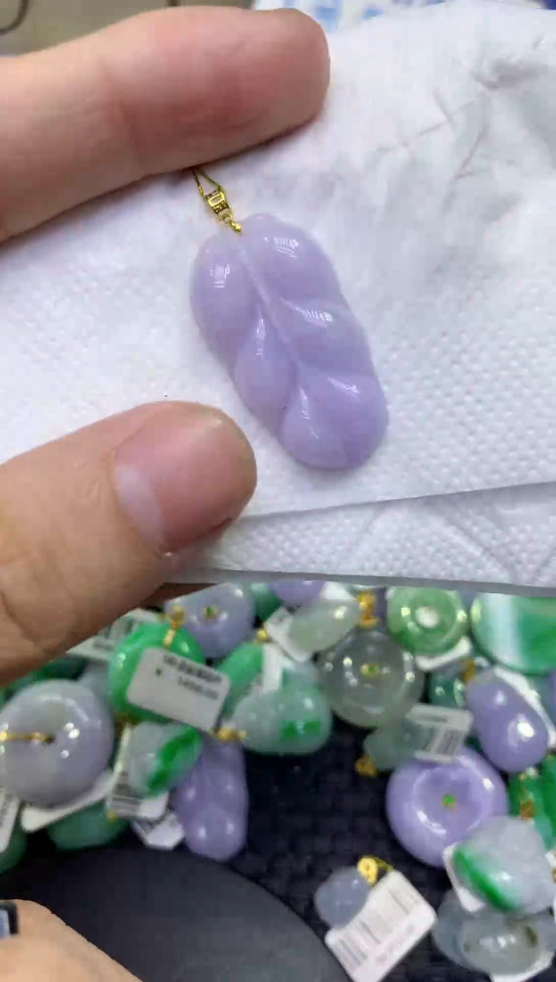 颈饰18K金镶嵌翡翠天然缅甸A货翡翠