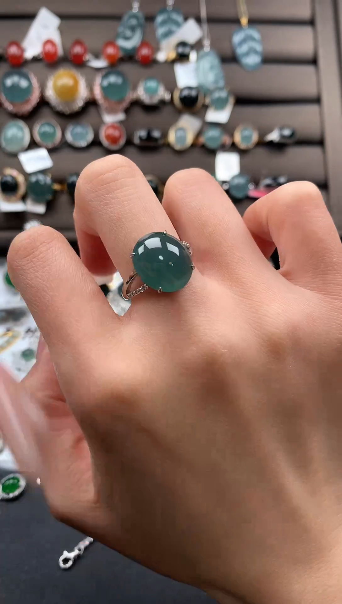 【闪购商品】翡翠戒指银S925镶嵌3213123