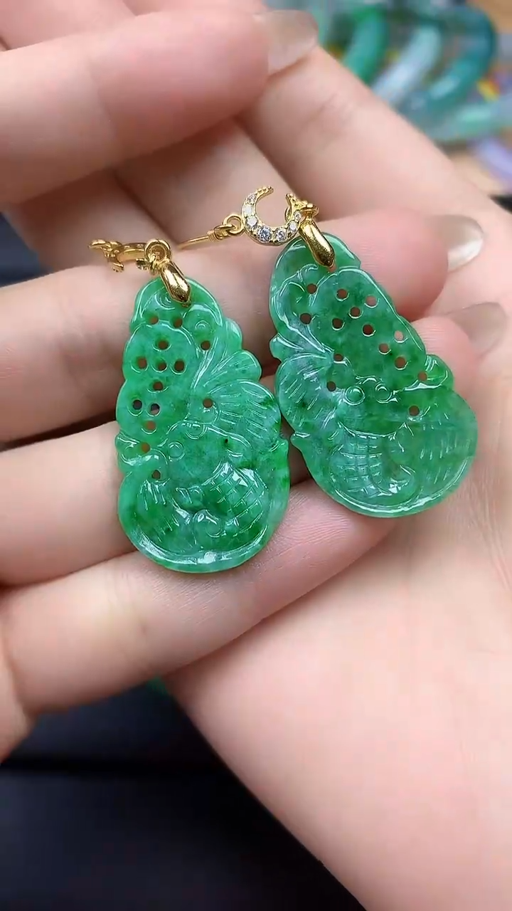 【闪购商品】翡翠耳饰银S925镶嵌耳饰