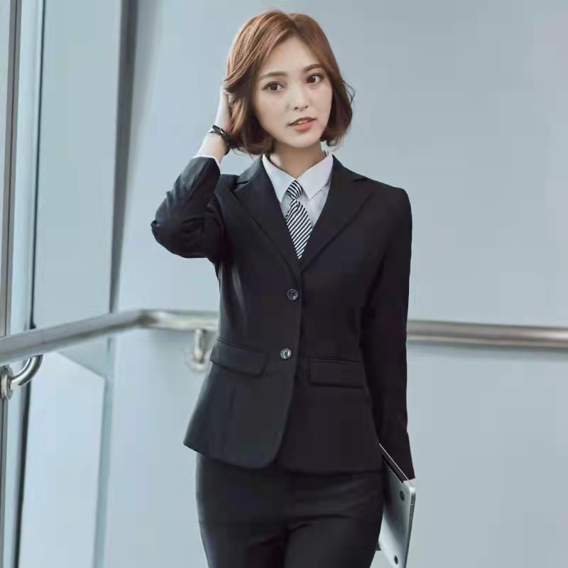 西服女士套装春秋款银行工作服大学生公务员4S店面试职业装