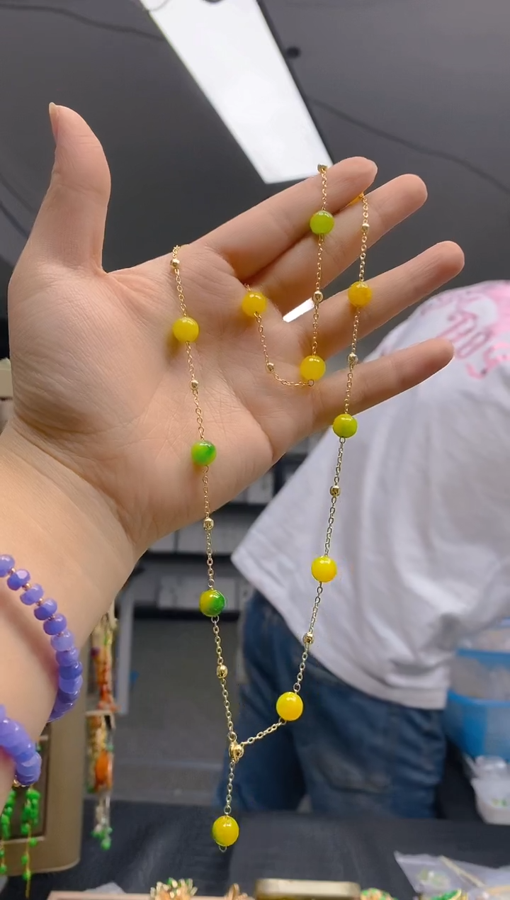 【闪购商品】翡翠耳饰合金0424翡翠锁骨链