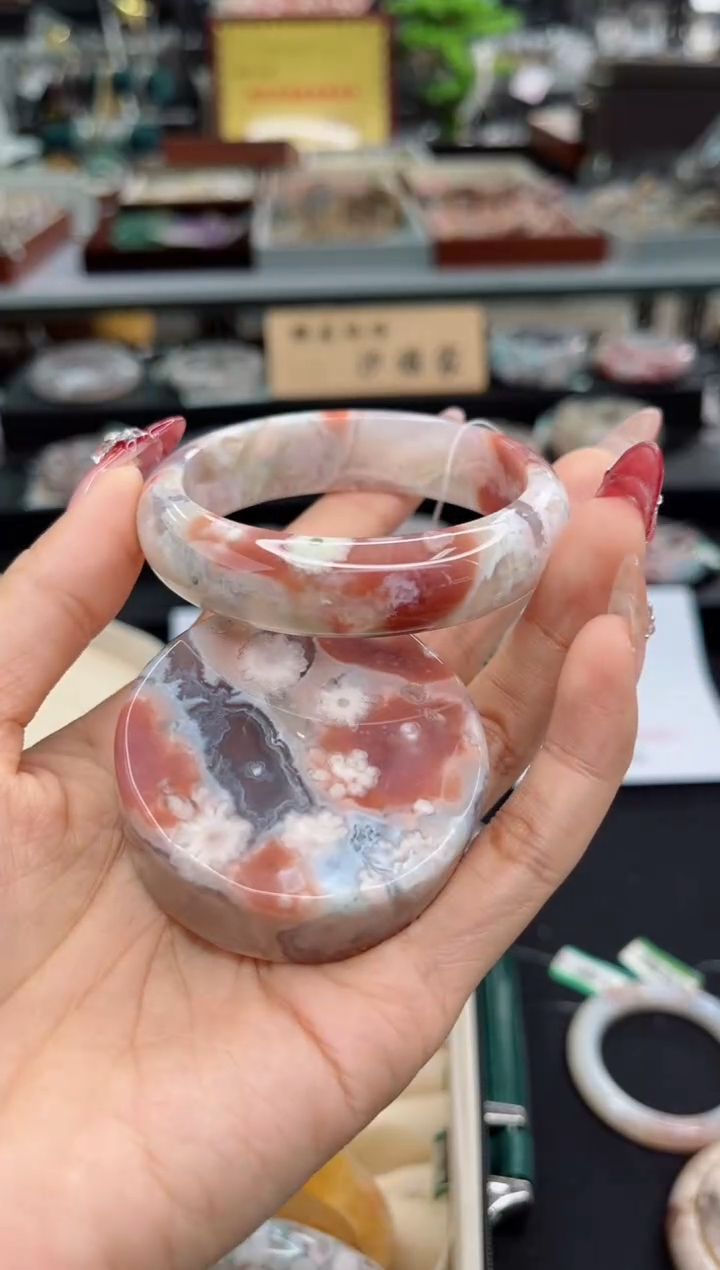 【闪购商品】石英质玉手镯未镶嵌53圈口（赠品镯心）S941405