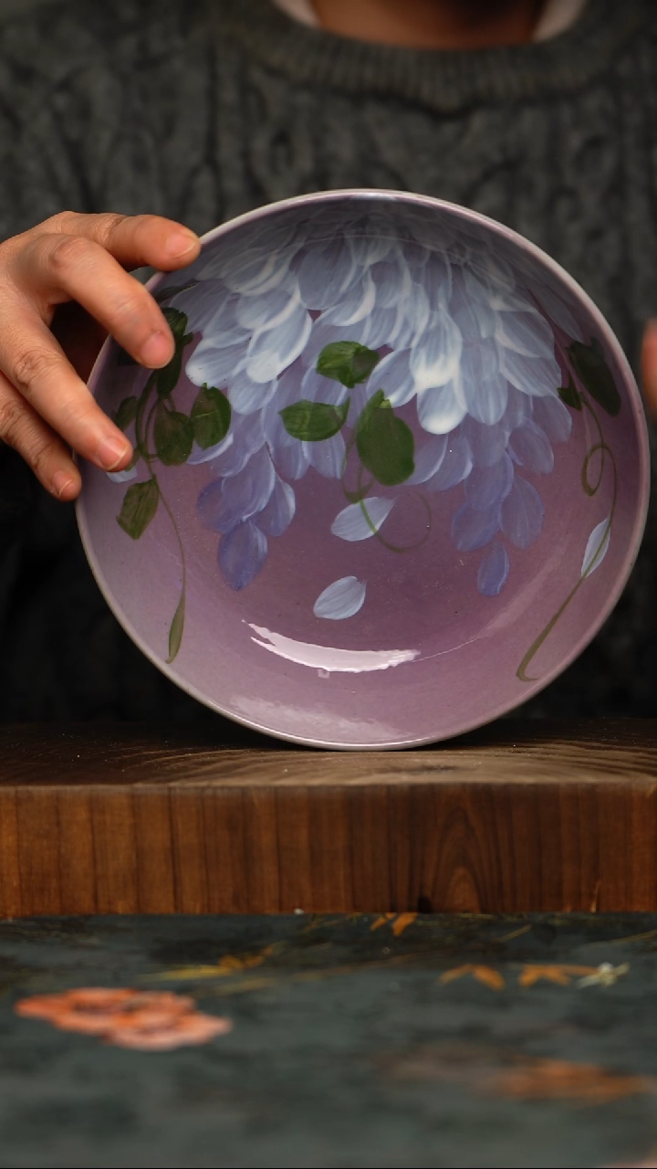 瓷片釉下彩手工手绘同款陶器