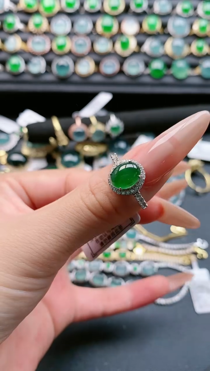 【闪购商品】翡翠戒指银S925镶嵌11111111