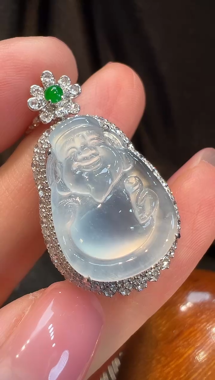 吊坠(不含链)18K金镶嵌翡翠L6