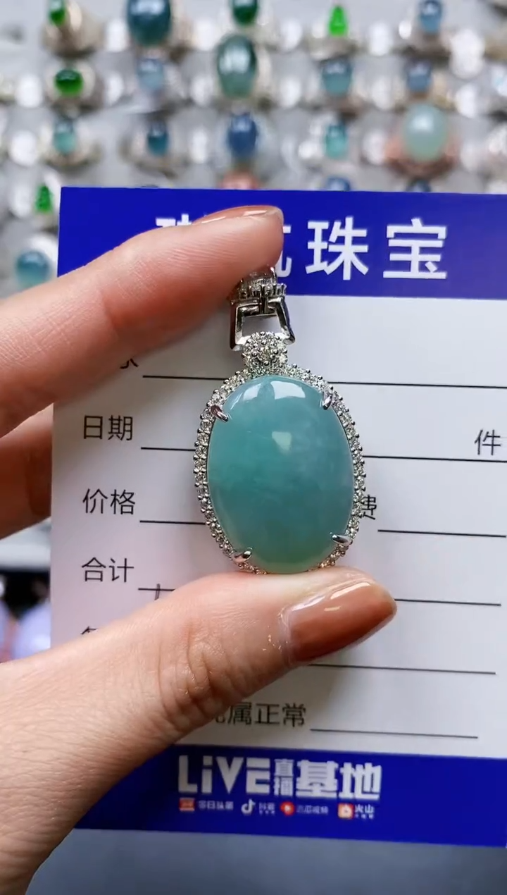 【闪购商品】翡翠颈饰银S925镶嵌0674