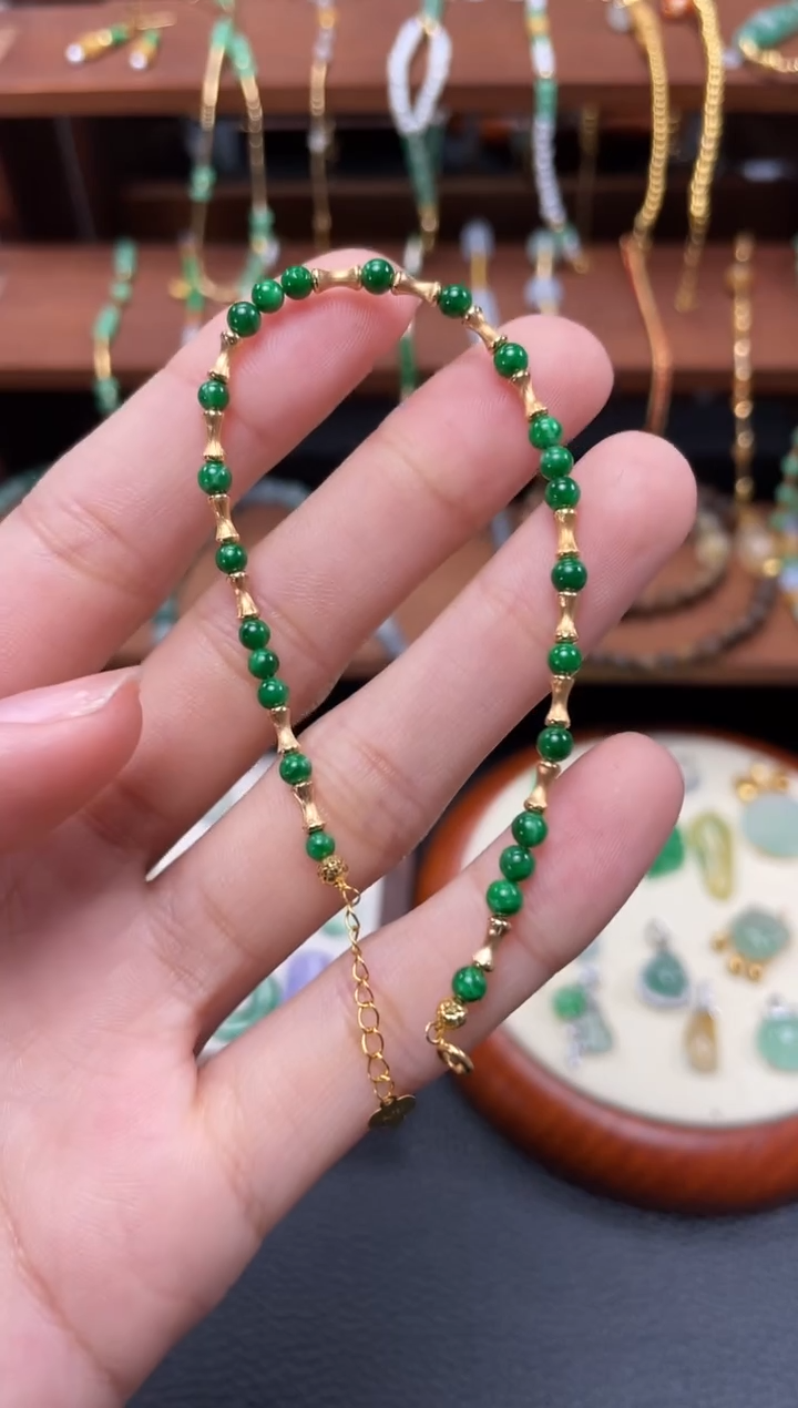 【闪购商品】翡翠套链18K金镶嵌一个  JK168