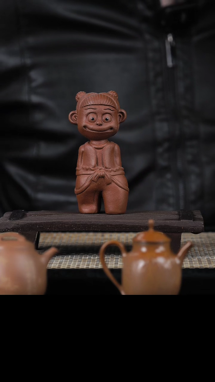 【闪购商品】手工原矿红降坡哪吒茶宠