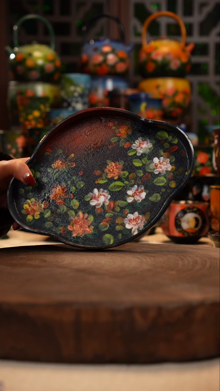 紫砂油画手绘釉下彩