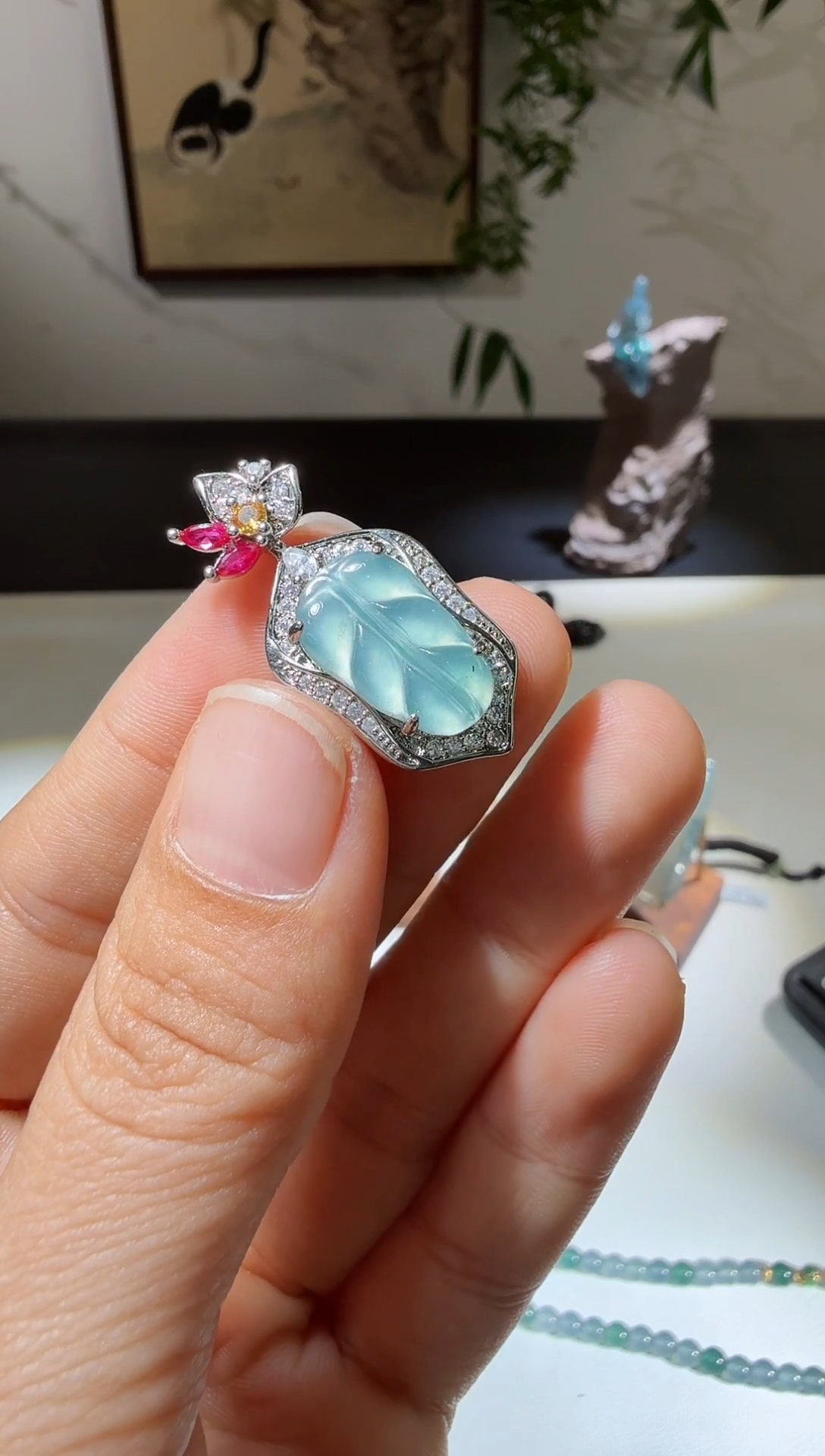 吊坠(不含链)未镶嵌翡翠叶子