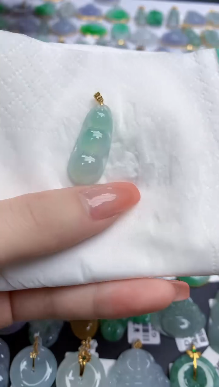 【闪购商品】翡翠颈饰18K金镶嵌天然缅甸翡翠A货