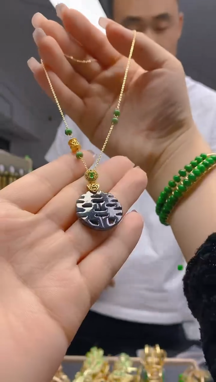 【闪购商品】翡翠耳饰合金163翡翠锁骨链