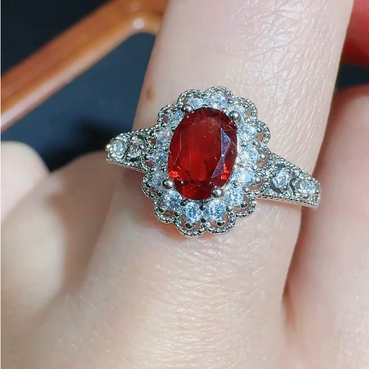 江德洋珠宝CT3730星辰酒红石榴石戒指-送礼佳品