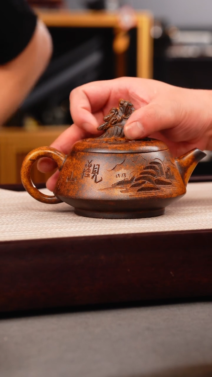 茶壶紫砂龙骨金砂 龙头老大 观山