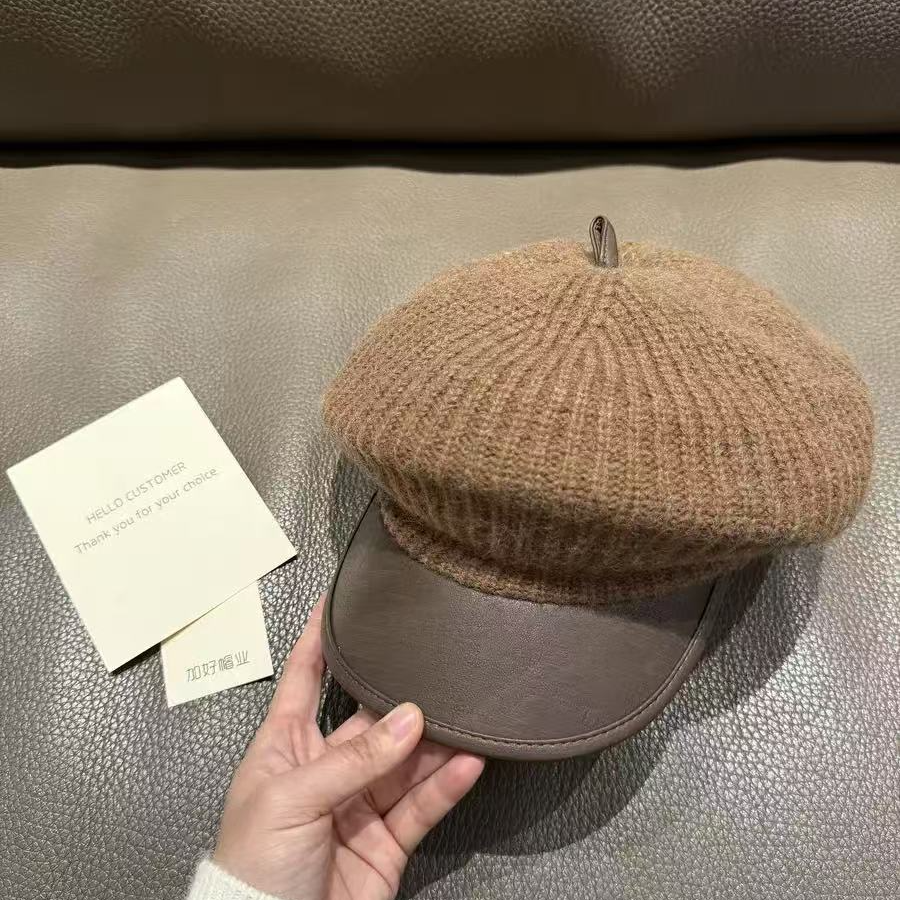 【千寻好物】2025皮质拼接贝雷帽
