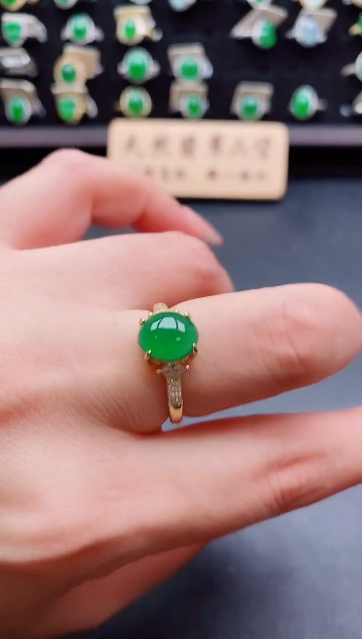 银S925镶嵌戒指翡翠112