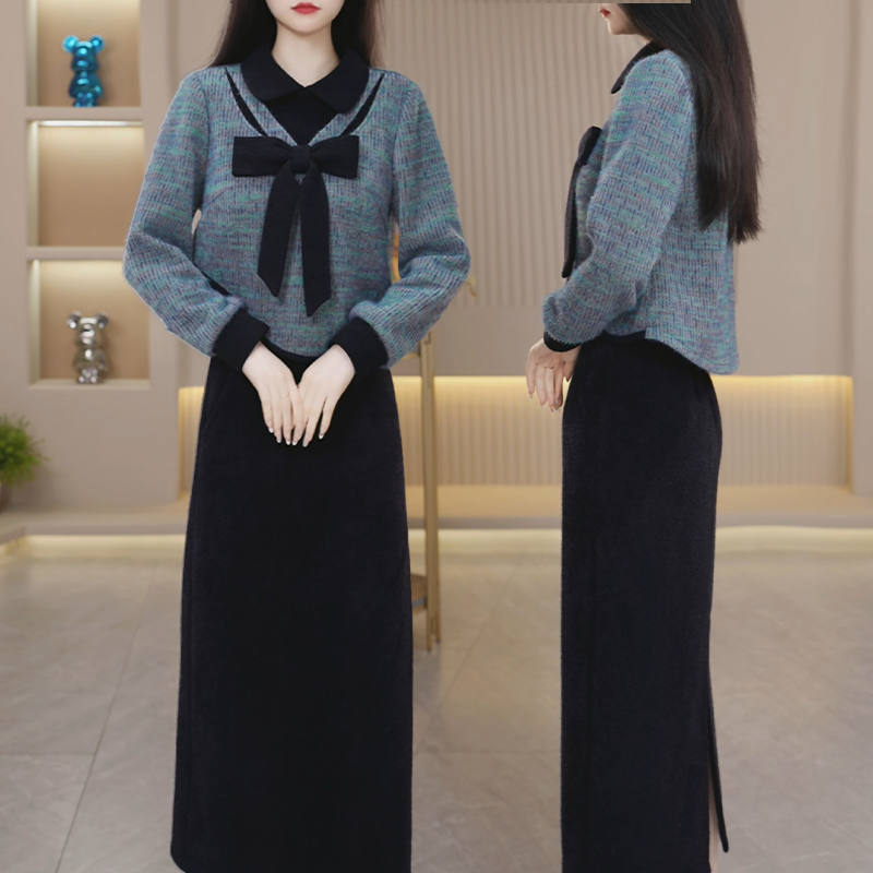 【套装定制】C733上衣配半身裙两件套优雅时尚减龄收腰显瘦冬季新