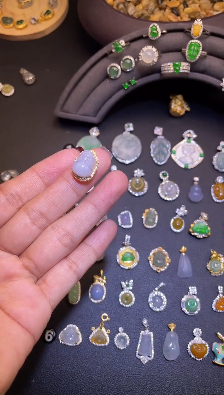 吊坠(不含链)银S925镶嵌翡翠1