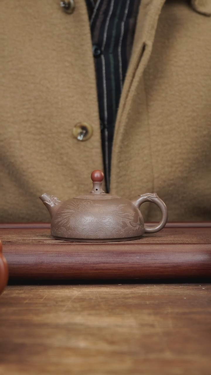 【闪购商品】紫砂茶壶200ml ZQ旭日东升 青灰段