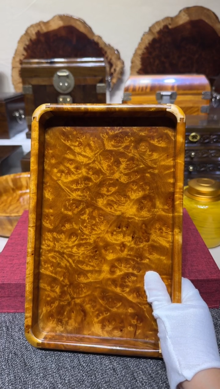 帝王之木：满留疤文承盘 长27宽17高3cm