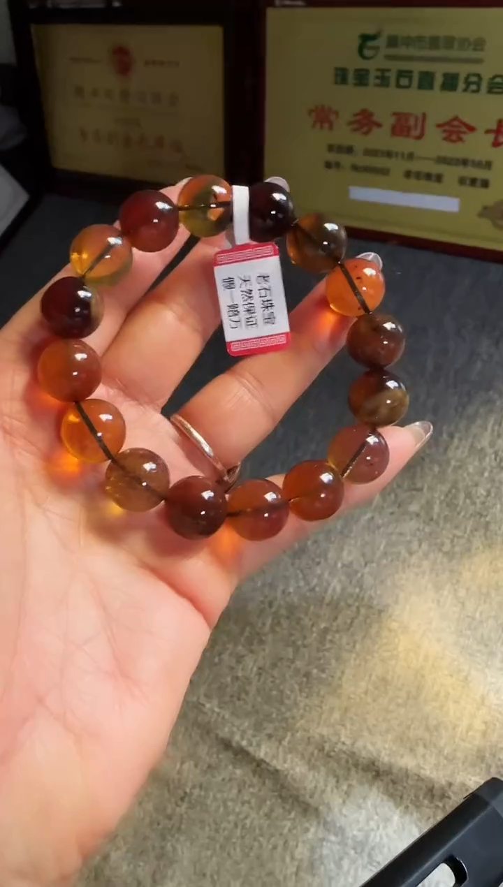 手串琥珀未镶嵌#34缅甸琥珀多宝手串13mm