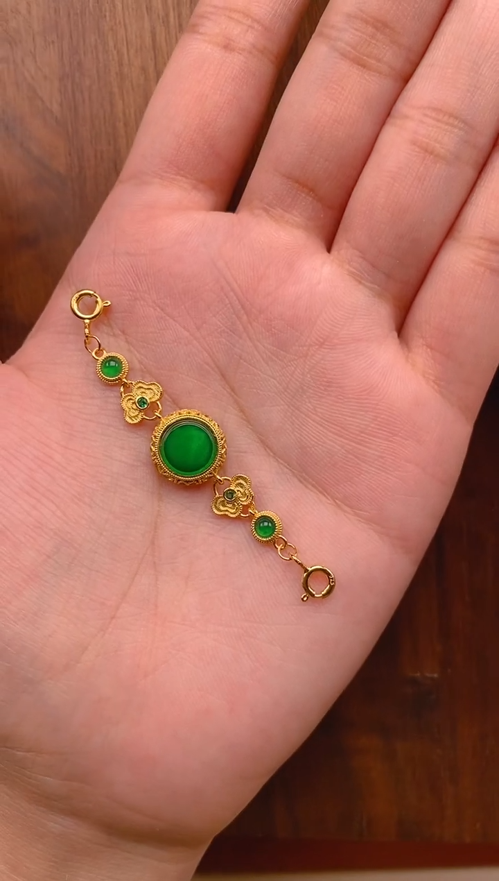 【闪购商品】翡翠吊坠(不含链)银S925镶嵌无事牌延长链