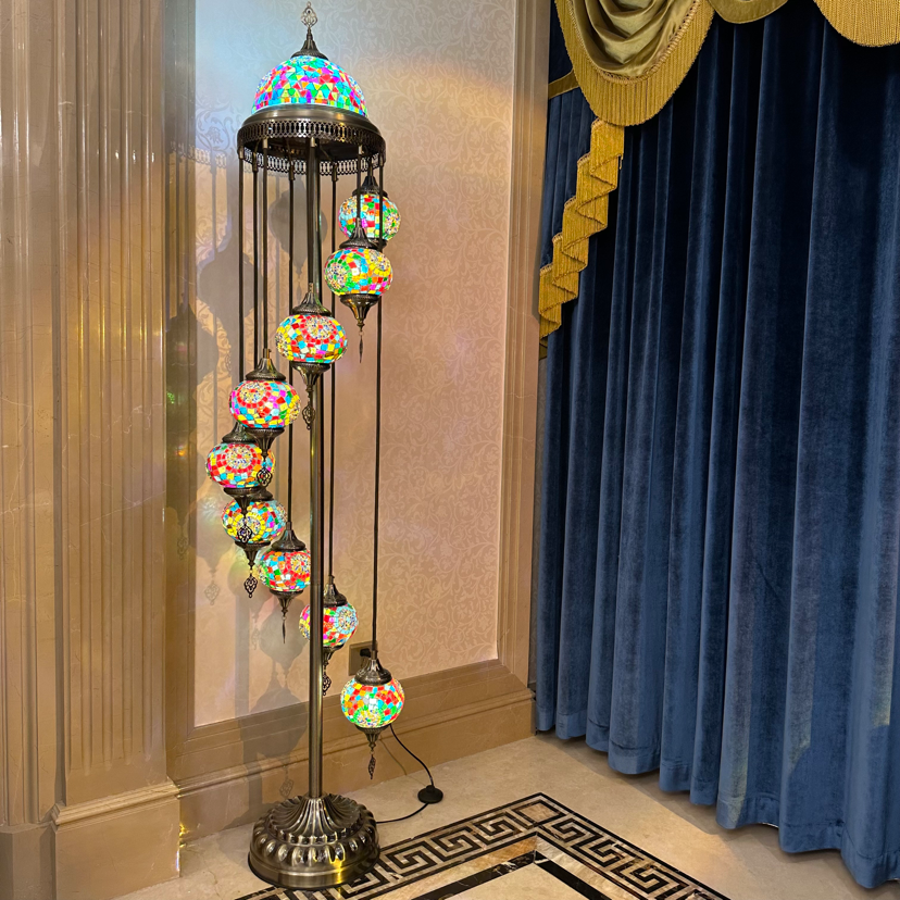 单只-轻奢新款波西米亚客厅餐厅卧室九头出口土耳其落地灯