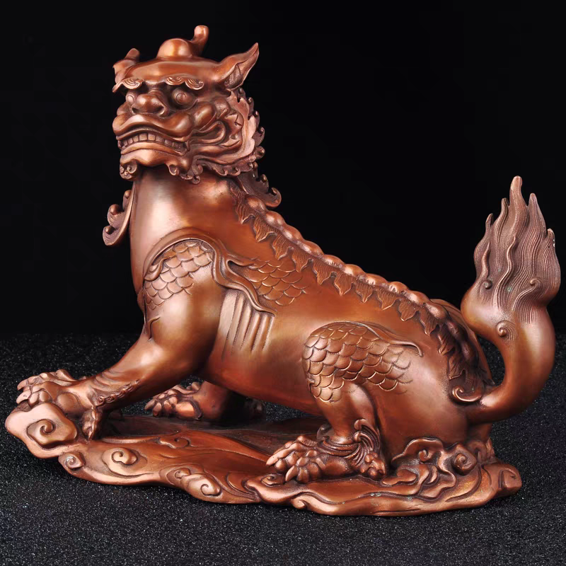 26#祥云底谛听  紫铜摆件 谛听摆件 中式摆件