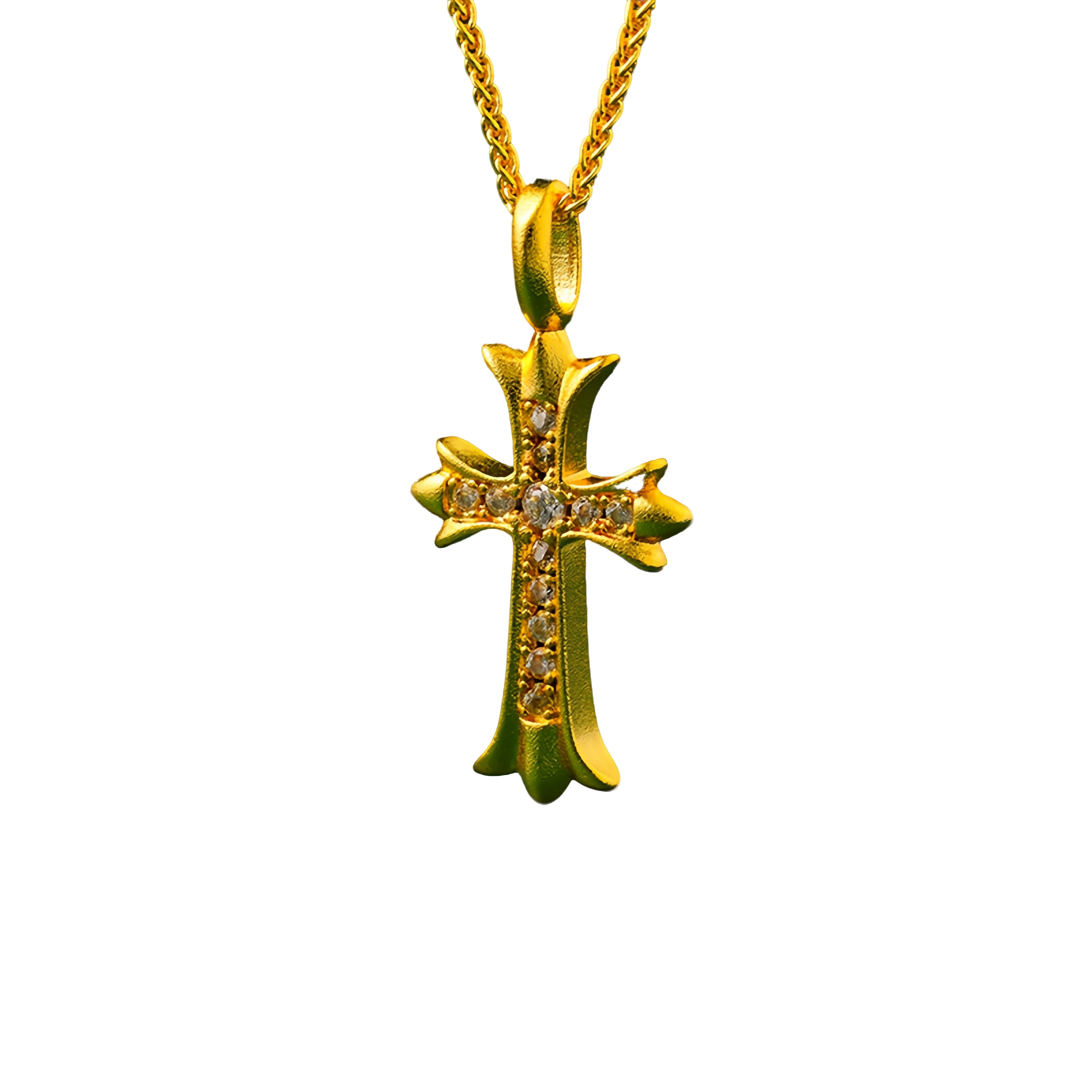 铜合金吊坠 十字架模具同款吊坠铜镀金时尚项链古法DIY配件