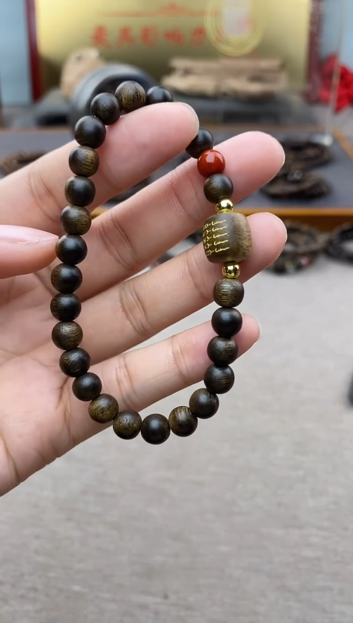 【闪购商品】沉香手串富森红土0.6+五条+配饰沉水单圈