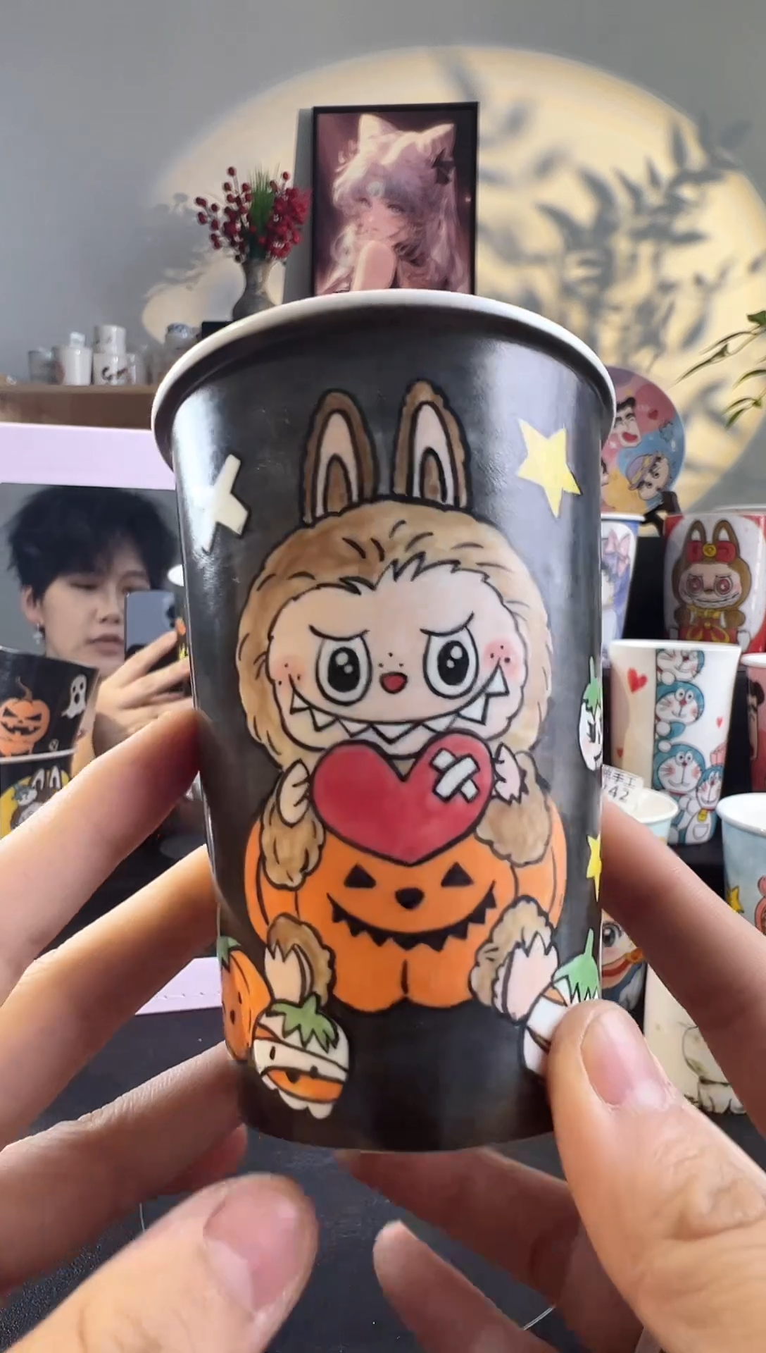 【闪购商品】摆件手工手绘陶瓷小杯杯