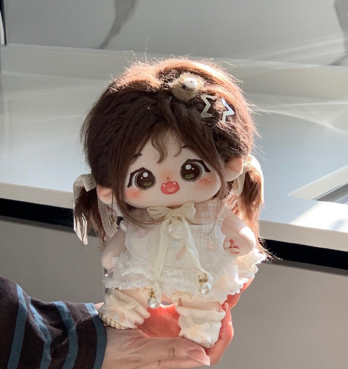  20cm棉花娃娃娃衣公仔金饼糖纯白天使公主可爱玩偶现货礼物换装