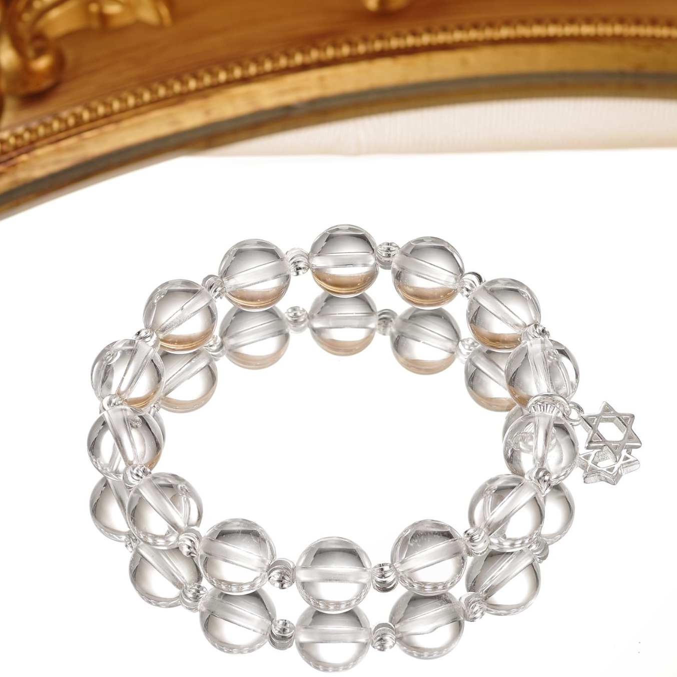 【冰星】s925纯银六角形搭配白水晶手串时尚简约百搭 多样性发一