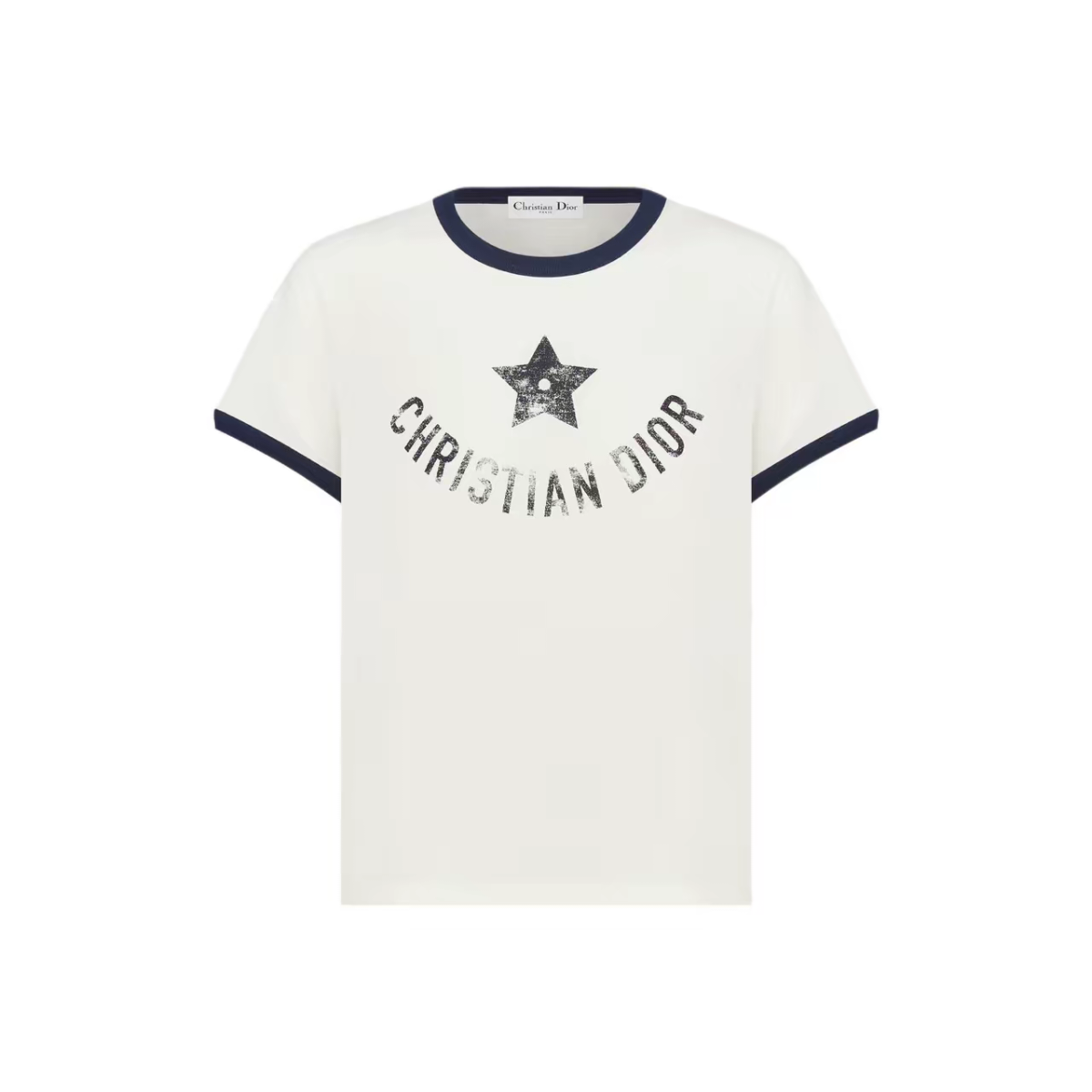 未使用 DIOR/迪奥 花卉植物印花圆领短袖T恤