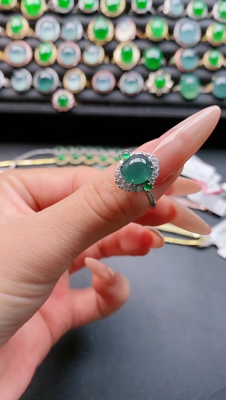 【闪购商品】翡翠戒指银S925镶嵌1111111111