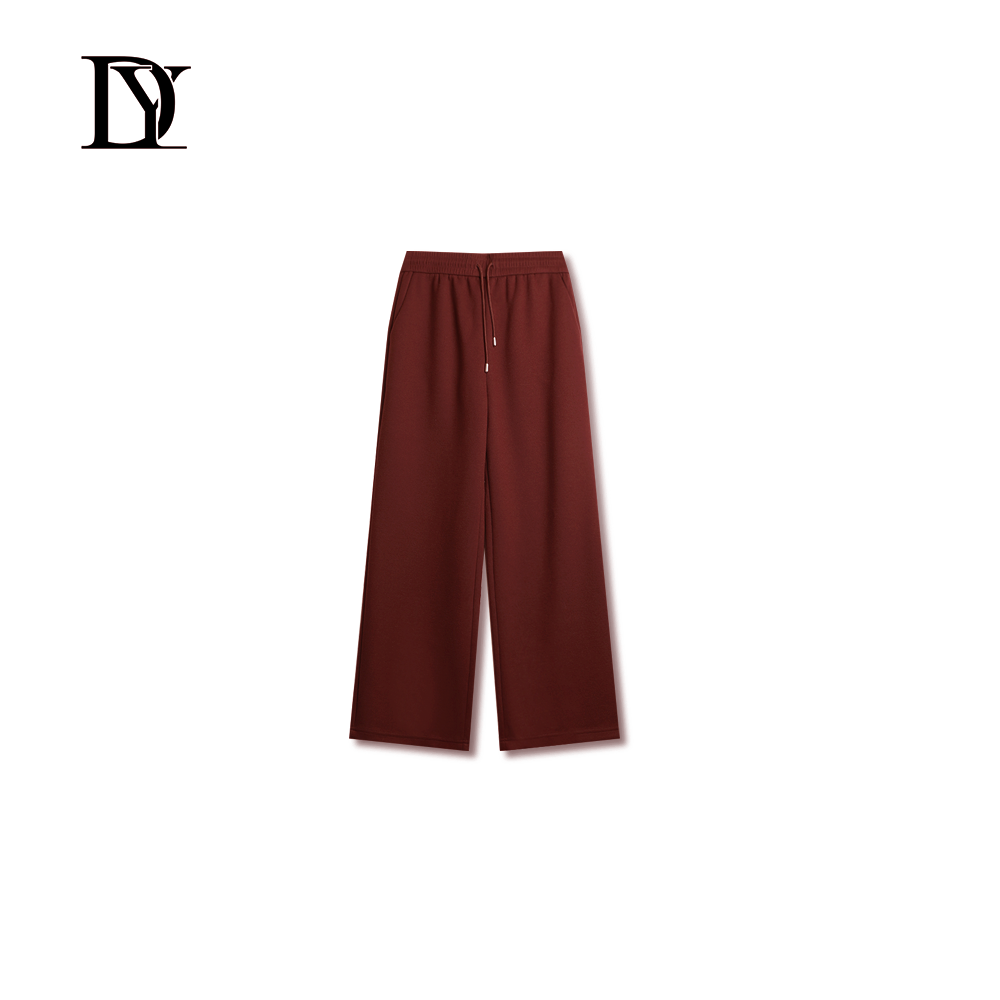 大缘·缘本秋冬新款百搭休闲纯色宽松羊绒裤DZ7336