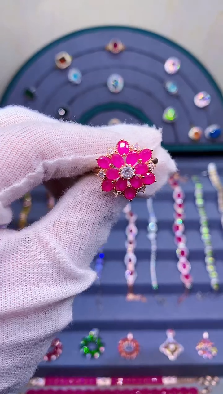 【闪购商品】红宝石戒指银S925镶嵌52