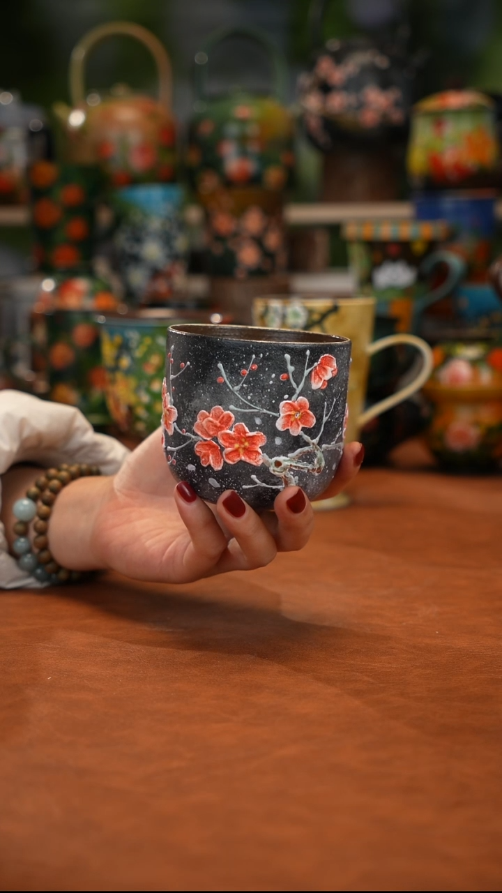 紫砂油画釉下彩手绘