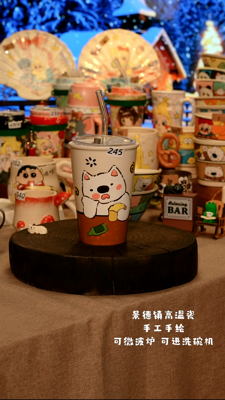 陶瓷245景德镇设计师款高温陶瓷手工手绘